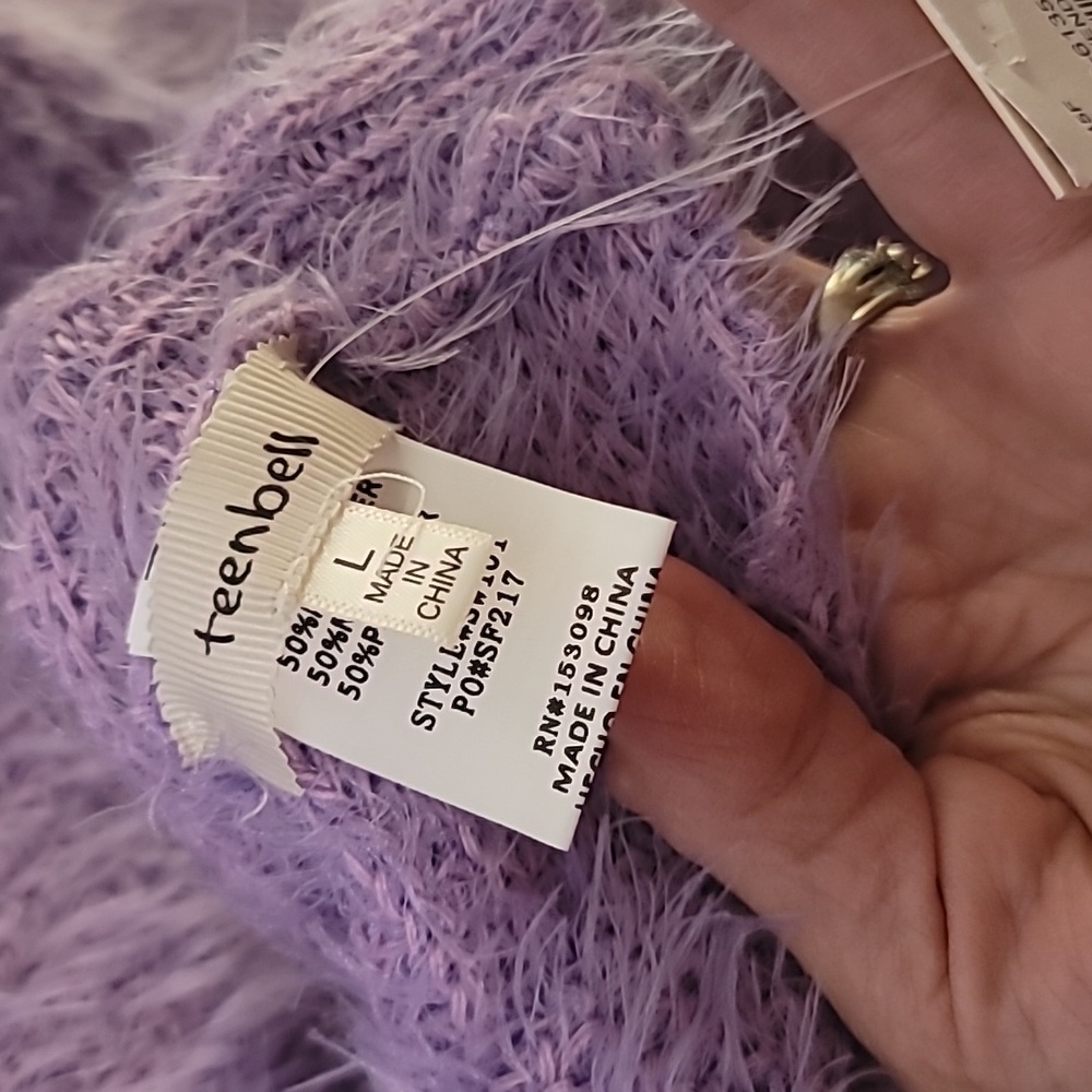 TeenBell Lilac Fuzzy Knit Top - Picture 7 of 8